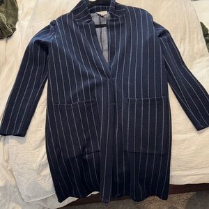 Navy Pinstripe Cardigan